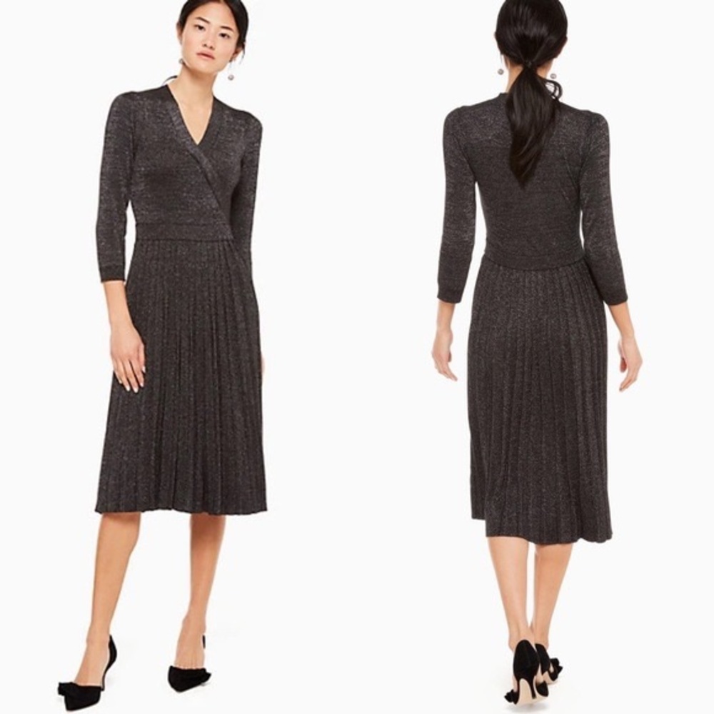 Kate spade metallic wrap sweater dress